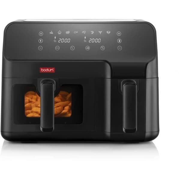 Öljytön friteerauskeitin - BODUM - Kaksilokeroinen 3,2L ja 5,1L - 2700 W - Musta