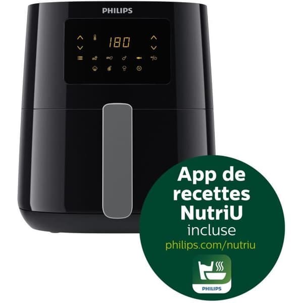 Oljefri fritös - PHILIPS - Airfryer L HD9252/70 Serie 3000 - 4,1 L - 4 personer - 7 förinställningar - Svart