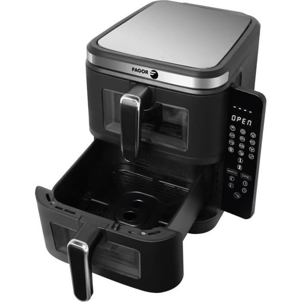 FAGOR Oliefri Frituregryde - Airfryer FGD11 - 11L Kapacitet - 5,5L Dobbelttanke - 12 Madlavningsprogrammer - 2800W