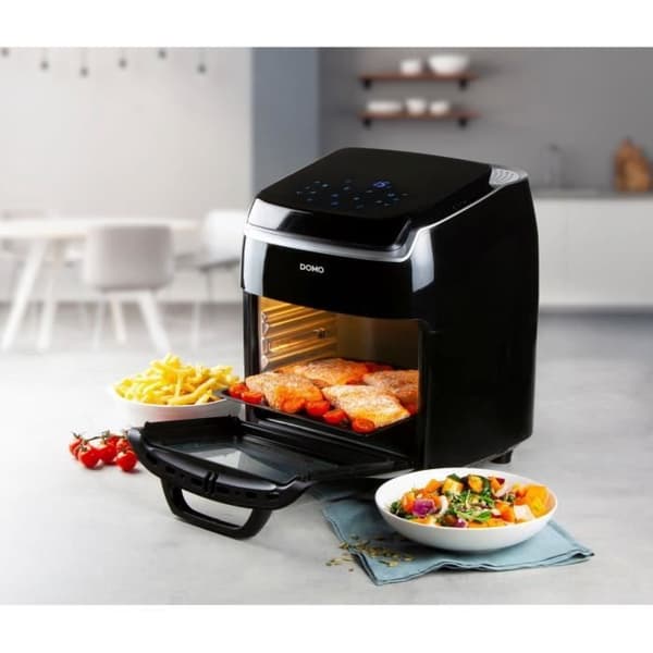 DOMO DO534FR - Deli-Fryer Ugn 10L - Multifunktionell fritös: ugn, roterande funktion och torkugn - 8 program