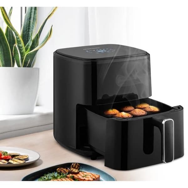 Oliefri frituregryde - ARTHUR MARTIN - Airfryer 5 L - 1400 W - Touchscreen - 7 forudindstillinger til madlavning - Sort