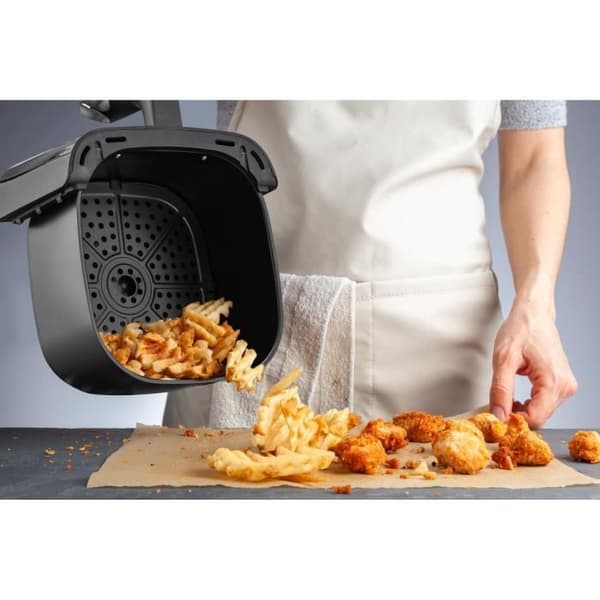 Oliefri frituregryde - ARTHUR MARTIN - Airfryer 5 L - 1400 W - Touchscreen - 7 forudindstillinger til madlavning - Sort