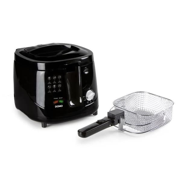 Klassisk elektrisk fritös - DOMO DO461FR - 2,5L - Svart - Justerbar termostat - Cool Touch