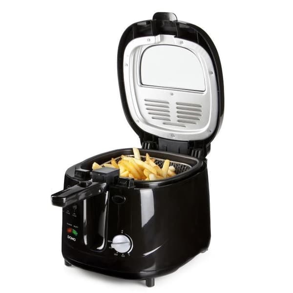 Klassisk elektrisk fritös - DOMO DO461FR - 2,5L - Svart - Justerbar termostat - Cool Touch