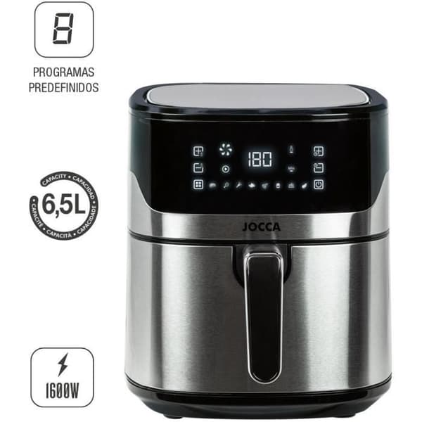 Öljytön friteerauskeitin - JOCCA - 2192 - 6,5 l - 1600 W - 28 x 37 x 31,5 cm - Ruostumaton teräs