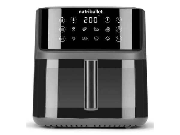 Nutribullet CRISPLITE VISION air fryer (black/silver, 2,000 watts, 8-liter basket, with viewing window)