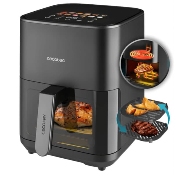 Luftfritös Cecotec Cecofry&Grill Duoheat 4000 Svart 1900 W 4 L Svart
