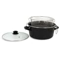 Pikkukuva 1 / 5: Friteerauskeitin - MENASTYL - 3645580 - Emaloitua terästä - Musta - 26 cm - Kansi ja kori mukana - Sopii kaikille liesitasoille, myös induktiolle