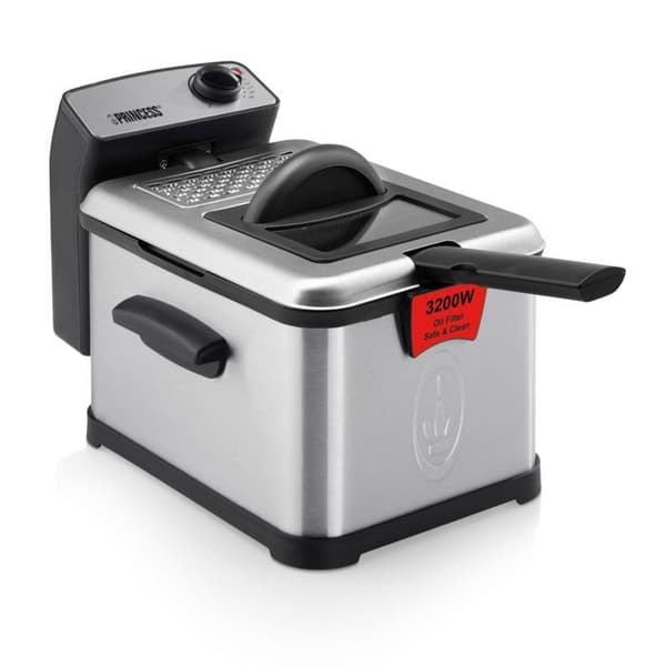 Superior Deep Fat Fryer Princess 183001 - Säkerhetsfilter och kall zon - Effekt på 3200 W - 3 L Svart, Rostfritt stål