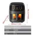 Miniatyrbillede 2 af 2: Luftfryer, 2400W effekt, 8L kapacitet, flere madlavningsfunktioner,Sort
