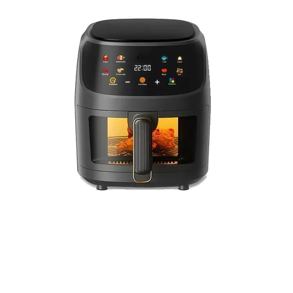 Luftfryer, 2400W effekt, 8L kapacitet, flere madlavningsfunktioner,Sort