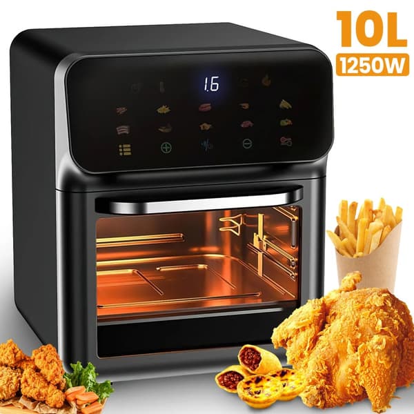 Elektrisk Air Fryer, 10L Kapacitet, Berøringskontrol,10L