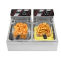 Miniatyrbillede 1 af 4: Kommersiel Frituregryde, 12 Liter Kapacitet, Dobbelt Uafhængige Beholdere, Hurtig Opvarmningsydelse