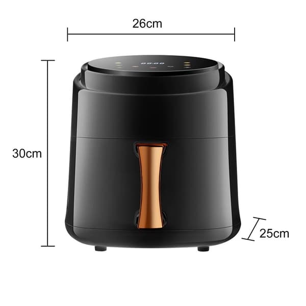 Oliefri Air Fryer, 8L Kapacitet, 1400W Effekt, Multifunktionel Madlavning,sort, EU