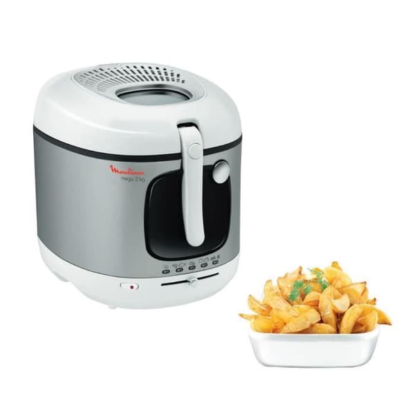 MOULINEX Elektrisk fritös, 3,3 L non-stick tank, 2 kg pommes frites, Justerbar termostat, Kontrollfönster, Mega AM480070