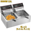 Miniatyrbillede 2 af 2: Kommersiel frituregryde, dobbelt tanke, 6L x 2 kapacitet,Dobbelt tanke, Type A (12L)