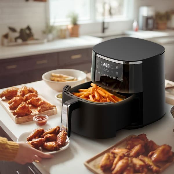 Fritös utan olja CIARRA 5L 8 program 1500W 200°C Airfryer LED-skärm CDAF1AB