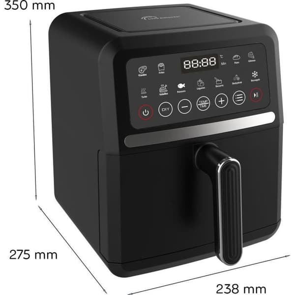 LITTLE BALANCE Oliefri Frituregryde - Crousty Light - 5L Kapacitet - Op til 0,9 kg Pommes Frites - 12 Madlavningsprogrammer - 1500W