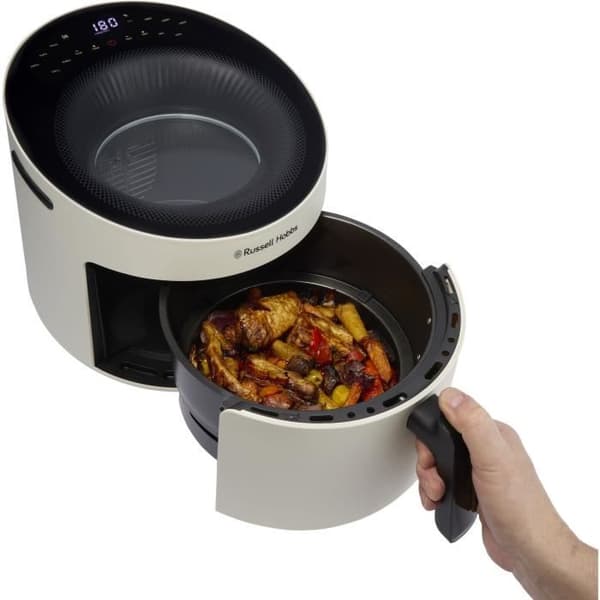 RUSSELL HOBBS SatisFry Air Panoramic 27420-56 Oljefri Fritös - 5L Kapacitet - 10 Matlagningsprogram - 1500W - Grädde