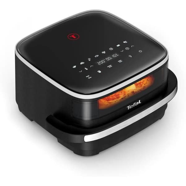 Tefal FW4018 Easy Fry XL Stort utrymme för varmluftsfriterare, rymlig korg, visningsfönster, kompakt design, digital panel Svart