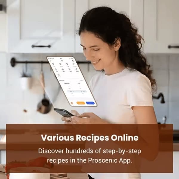 Proscenic T21 Air Fryer, 5.5L, LED-kosketusnäyttö, App & Alexa Smart Control, 8 esiasetettua ohjelmaa, musta