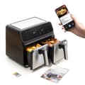 Miniatyrbillede 11 af 11: Varmluftsfrituregryde InnovaGoods Fryinn Double 8000 Sort 3400 W 8 L Rustfrit stål