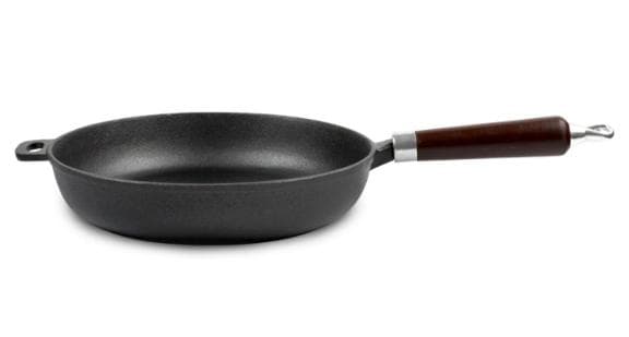 Stek panna i gjutjärn 28 cm med trähandtag