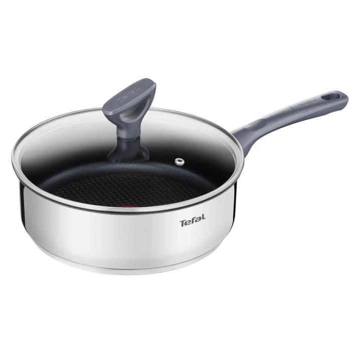 TEFAL Dailycook sauté pan i rustfrit stål - Ø 24 cm - Med glaslåg - Alle varmekilder inklusive induktion