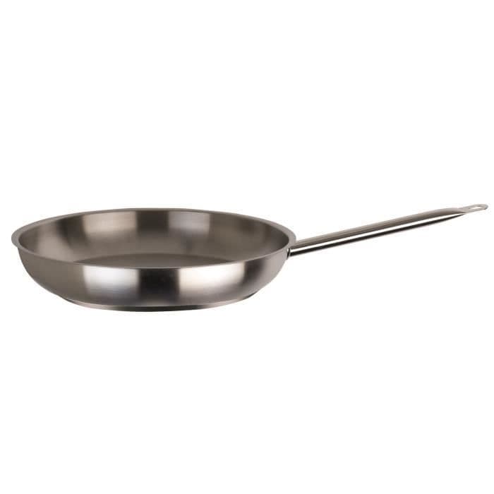 INOXIBAR Professional Line spis i rostfritt stål - Utan non-stick - Ø 28 cm - Grå - Alla värmekällor inklusive induktion