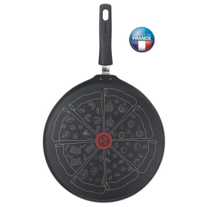 TEFAL - Pizzapande - 32 cm - Alle varmekilder undtagen induktion - Sort - Fremstillet i Frankrig