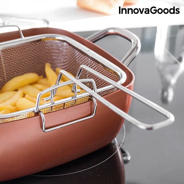 Copper 5 i 1 Multifunktionelt Stegepande Sæt Coppans InnovaGoods 4 Dele