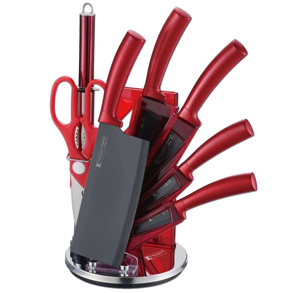Herzberg HG-FP3: 3 Pieces Forged Aluminum Frypan Set 20/24/28 Burgundy