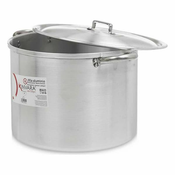 Kasserolle med Lokk Kinvara 100041 Sølv Aluminium Ø 36 cm (2 enheter)