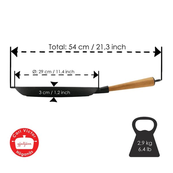 Gjutjärns Grillpanna 28 cm Bok