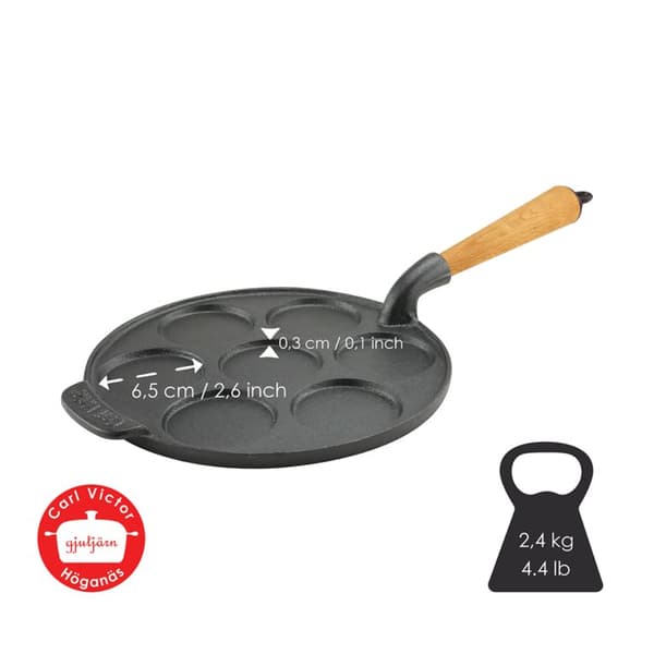 Gjutjärns Plättjärn 23cm Bok