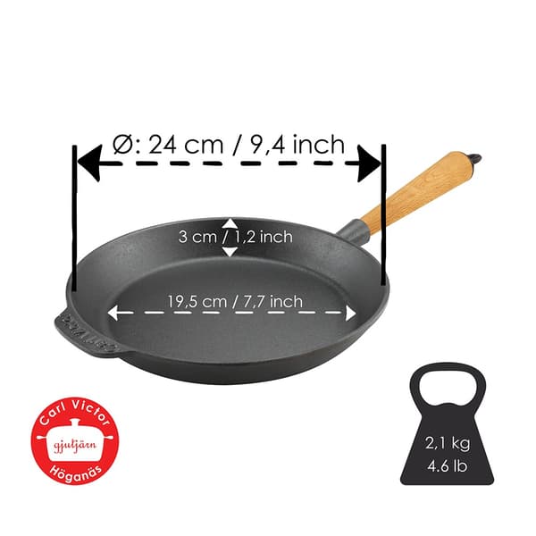 Gjutjärns Stekpanna 24cm Bok
