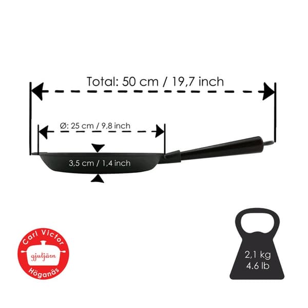 Gjutjärns Stekpanna 24cm Trähandtag