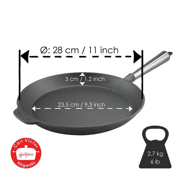 Gjutjärns Stekpanna 28 cm Stålhandtag