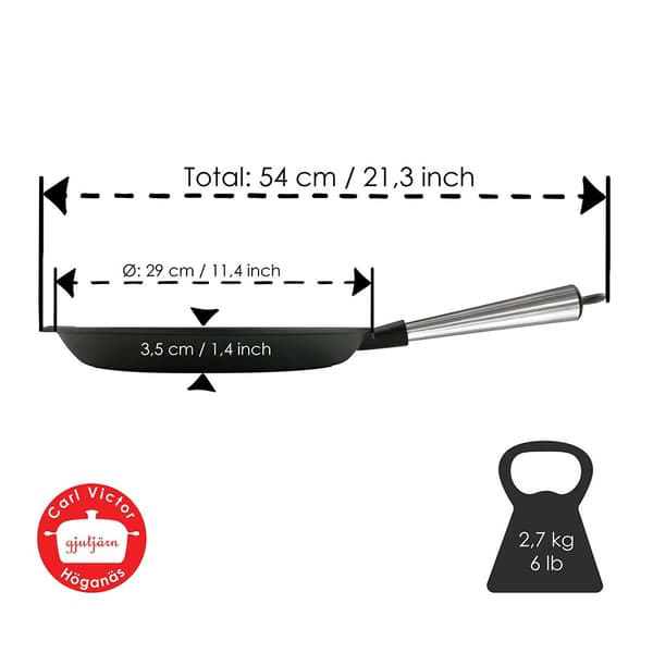 Gjutjärns Stekpanna 28 cm Stålhandtag