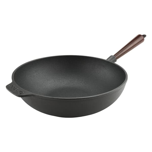 Gjutjärns Wokpanna 30cm Trähandtag