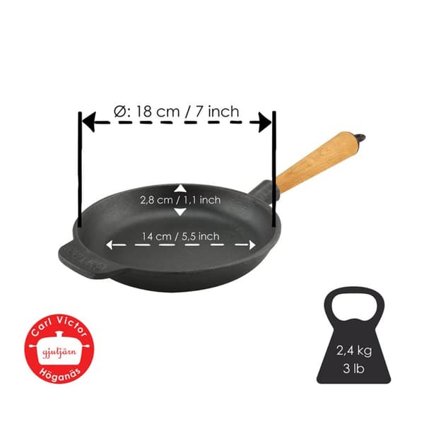 Gjutjärns Stekpanna 18cm Bok