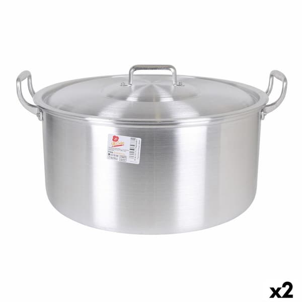 Gryte med lokk Aluminium 45 x 39 x 22 cm (2 enheter)