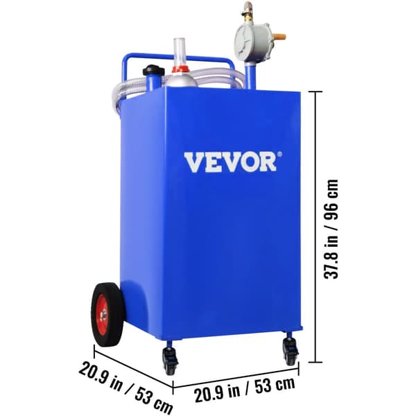 VEVOR 30 Gallon Brændstof Caddy, Holdbart Rustfrit Stål, Bærbart Design,Blå