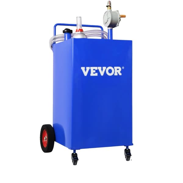VEVOR 30 Gallon Brændstof Caddy, Holdbart Rustfrit Stål, Bærbart Design,Blå