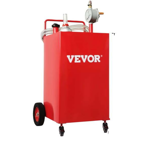 VEVOR 30 Gallon Brændstof Caddy, Holdbart Rustfrit Stål, Bærbart Design,RØD