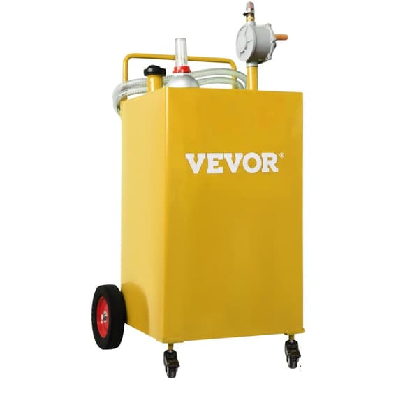 VEVOR 30 Gallonan Polttoainekannu, Kestävä Ruostumaton Teräs, Kannettava Suunnittelu,Keltainen