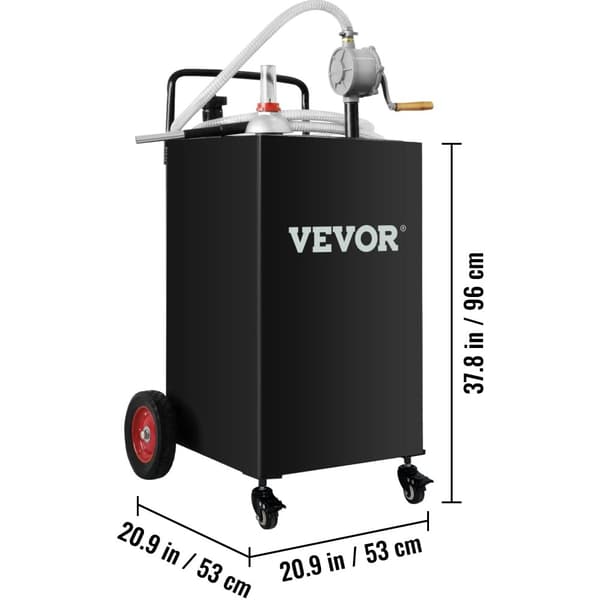 VEVOR 30 Gallonan Polttoainekannu, Kestävä Ruostumaton Teräs, Kannettava Suunnittelu,musta