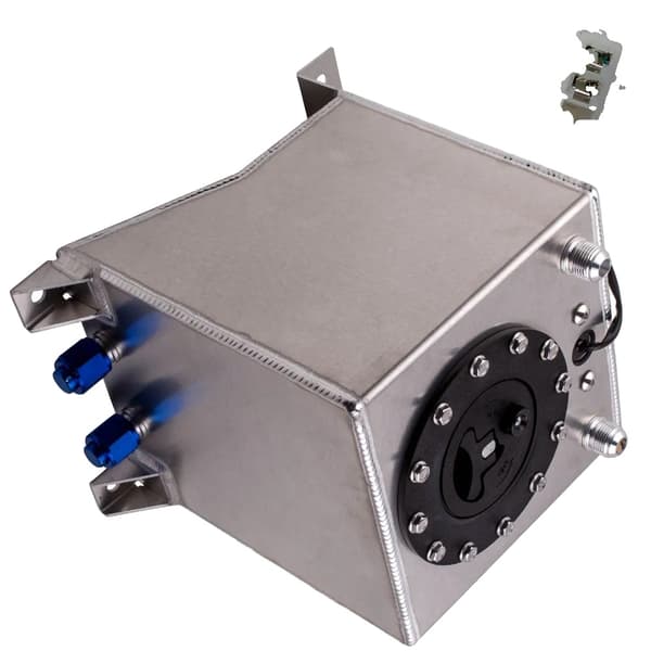 Universel Aluminium Brændstofcelle Tank, 2,5 Gallon Kapacitet, 10AN Indgang/Udgange, Holdbar Konstruktion