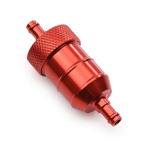 Bränslefilter / bensinfilter 30mm CNC (Röd)