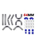 Miniatyrbild 1 av 4: 2,5" Intercooler Turbo Rörkit, Universell Passform, Högkvalitativ Aluminium, Förbättrad Luftflöde